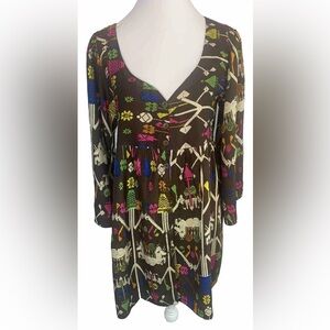 Malaika NEW BOHO dress Handmade in Indonesia OSFM Peasant style bell sleeve
